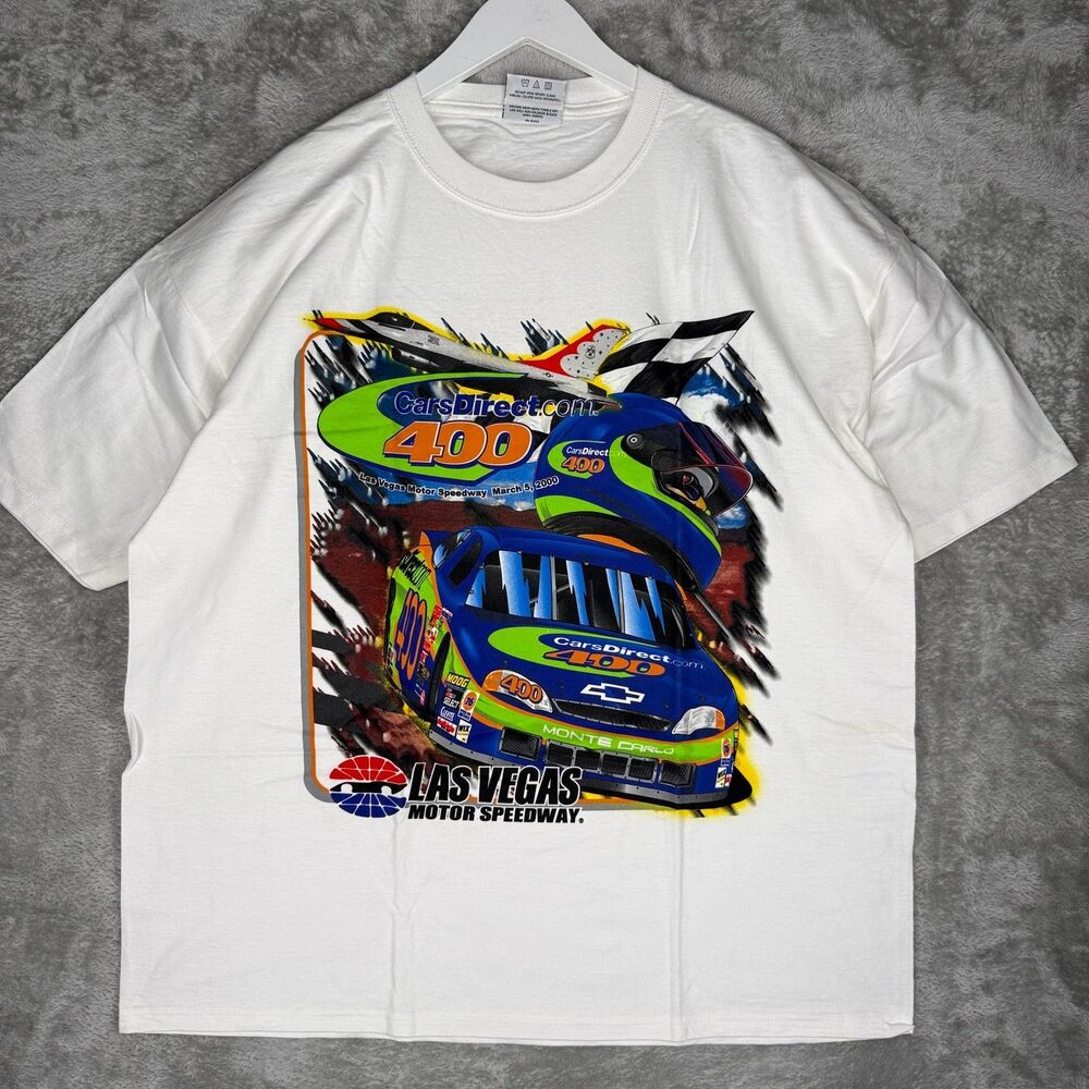 Vtg Nascar T-Shirt Men 2XL Las Vegas Motor Speedway Cars Direct 400 Chase 2000